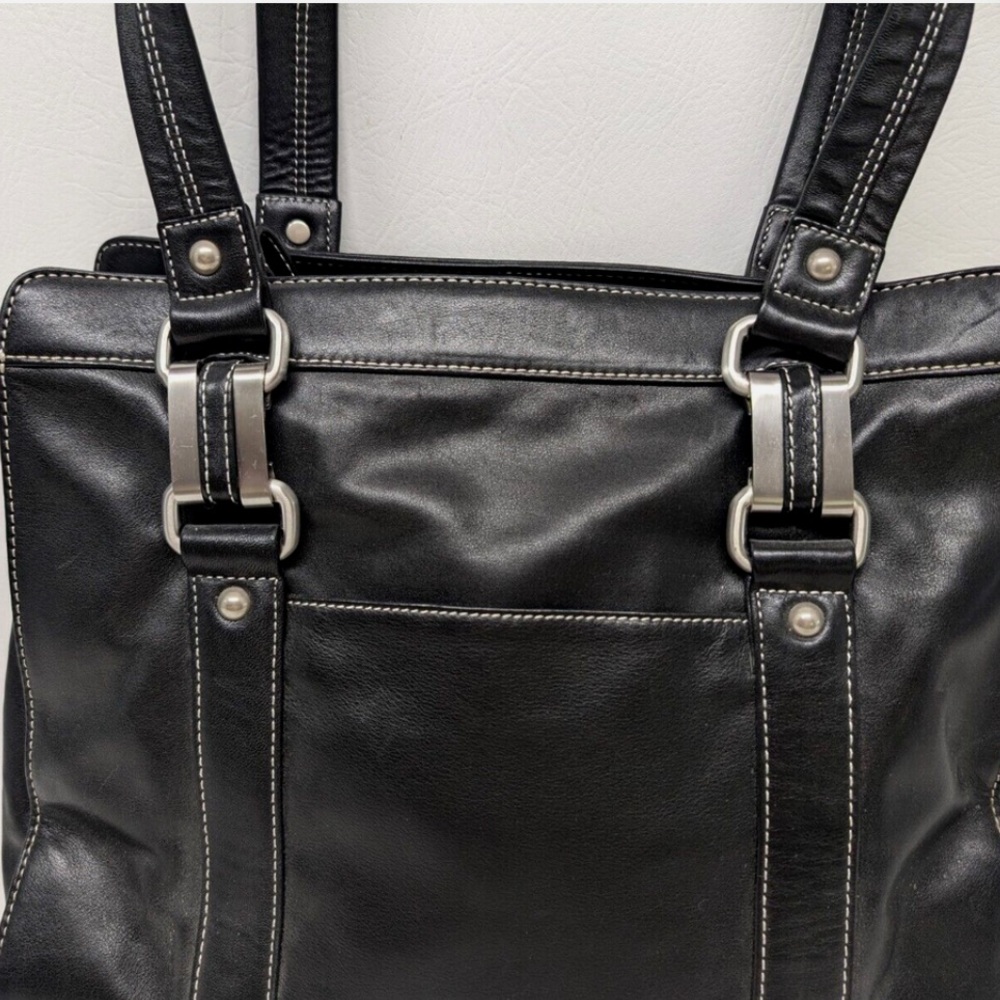 Perlina Black Leather Satchel great condition - Picture 6 of 8